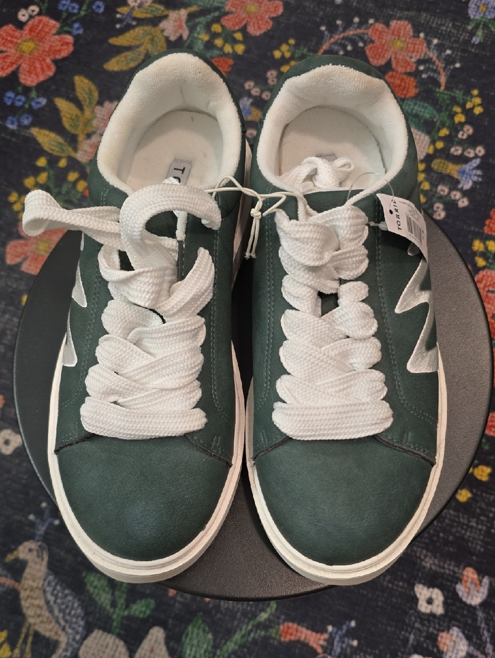 torrid Dark Green and White Lace-Up Sneakers